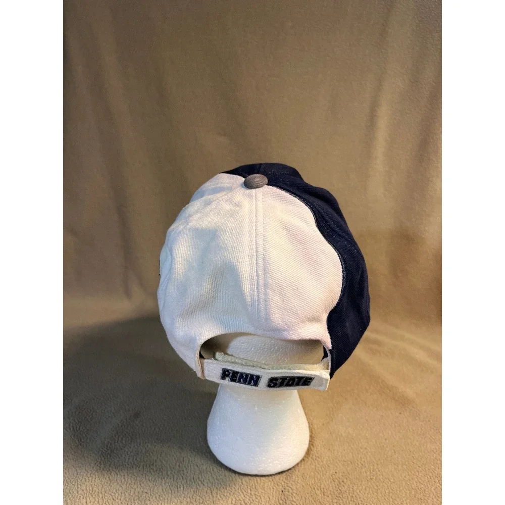Penn State Nittany Lions Hat Navy White Grey S Logo Adjustable Baseball Cap